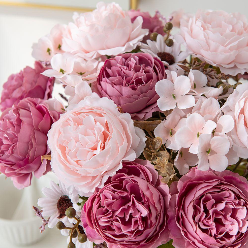 Artificial Flower Silk Persian Peony Outdoor Garden festival Wedding bridal bouquet Home vase table DIY gift box scrapbook Decor