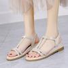 Sandals for Women Roman Style Flat Rubber Diamond Woman Shoes Open Toe Comfort Low Price Daily Casual Vintage Anti Slip Hot Pvc