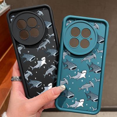 Coque de téléphone souple en TPU avec motif de requin de dessin animé pour OnePlus 13R 13T 13 12R 11R Ace 5 3 2 Protection objectif Antichoc Dos mat