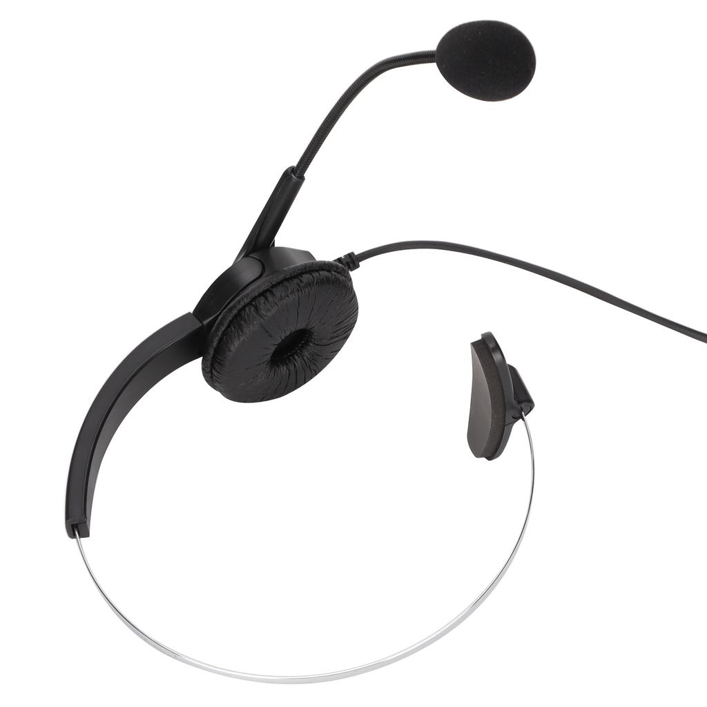 3.5mm Single Sided Business Headphone Adjustable Comfortable Mono Call Center Headset with Microphone for Phones Laptops
