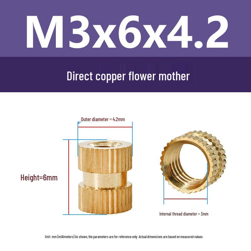 M1-M10 Knurled Brass Heat Insert Nut for Injection Molding