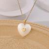Cross-border Trendy Heart-shaped Golden Jade Necklace - European and American Light Luxury Style
