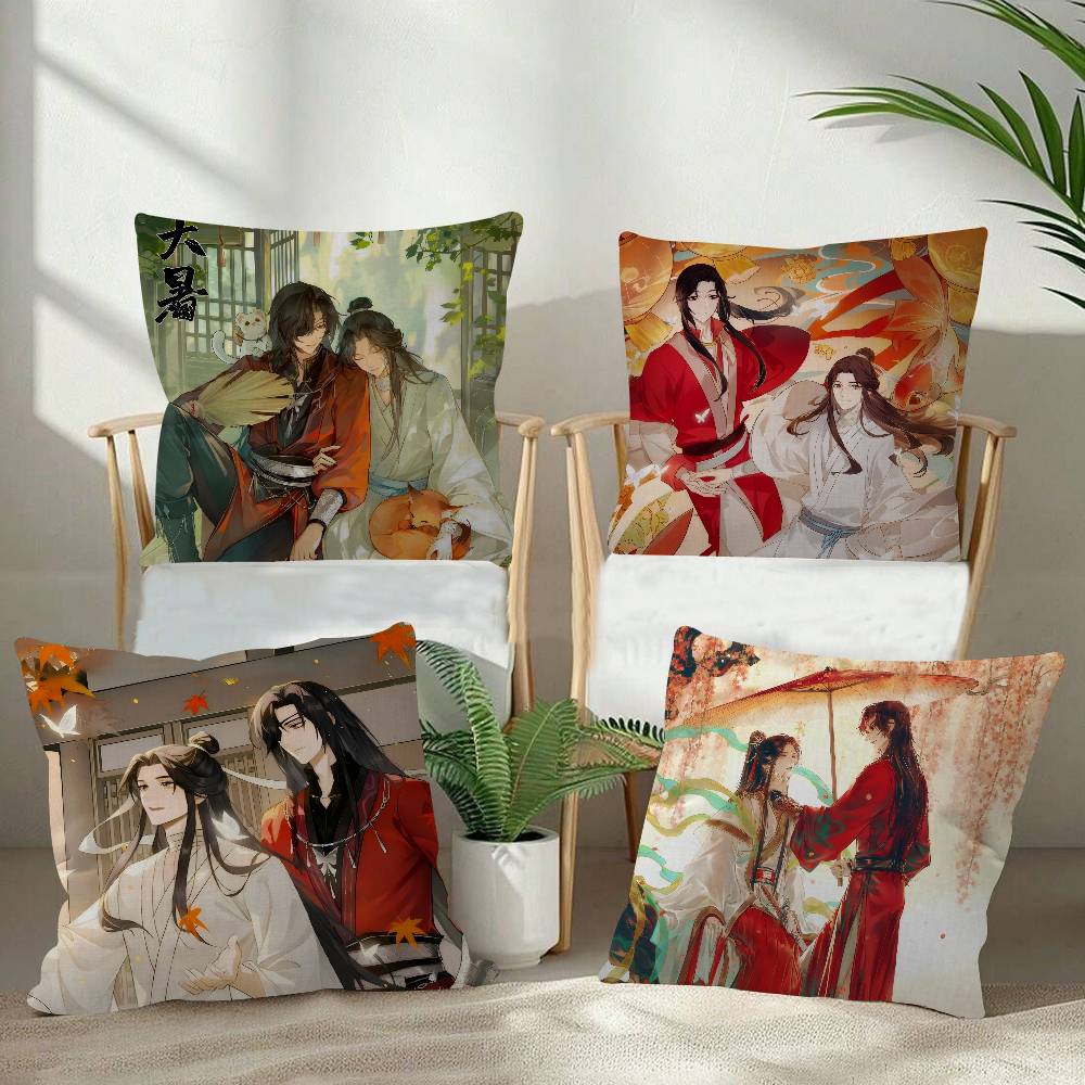 Anime Heavenly Officials Blessing Pillowcase toon Gift Cushion Cover Bedroom Home Sofa Chair Seat Decor pillow case