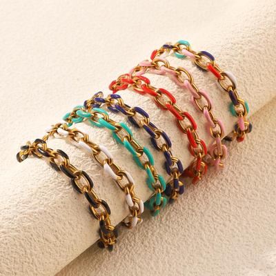Bransoletka ze Stali Tytanowej typu Cuban Link, Stal Nierdzewna Pozłacana 18K, Modny, Nieblaknący, Biżuteria z Poczucie Luksusu