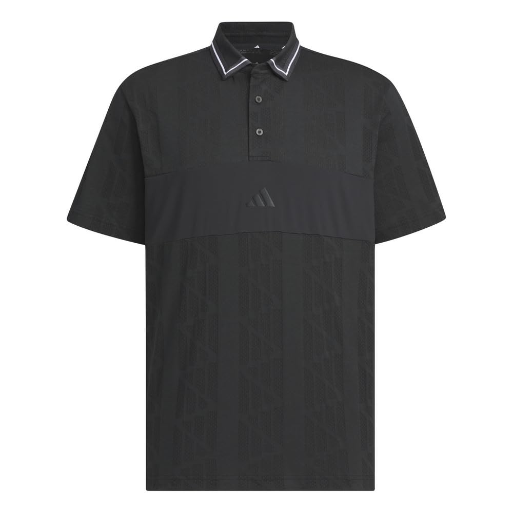 Adidas Golf Beyond the Course Jacquard BOS Logo Kurzarmhemd Schwarz, Herren,
