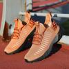 Men Knitted Running Shoes Breathable Cushioned Insoles Adjustable Shoelaces Walking Shoes Comfortable Outdoor Activity Sneakers