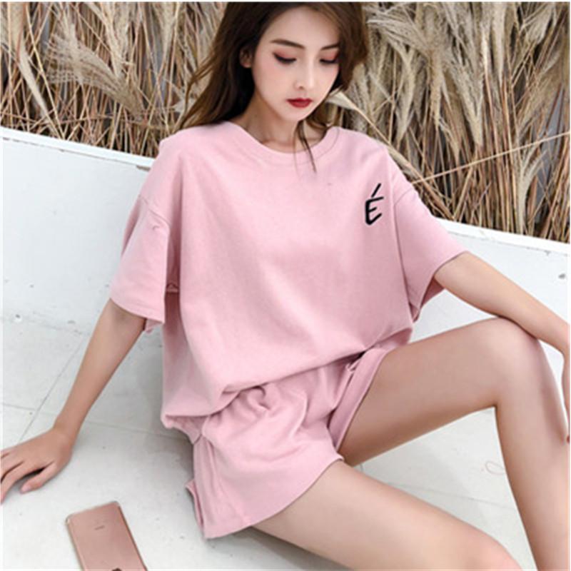 Ensemble Sportif Décontracté pour Femme Grande Taille T-shirt + Short Ensemble Deux Pièces