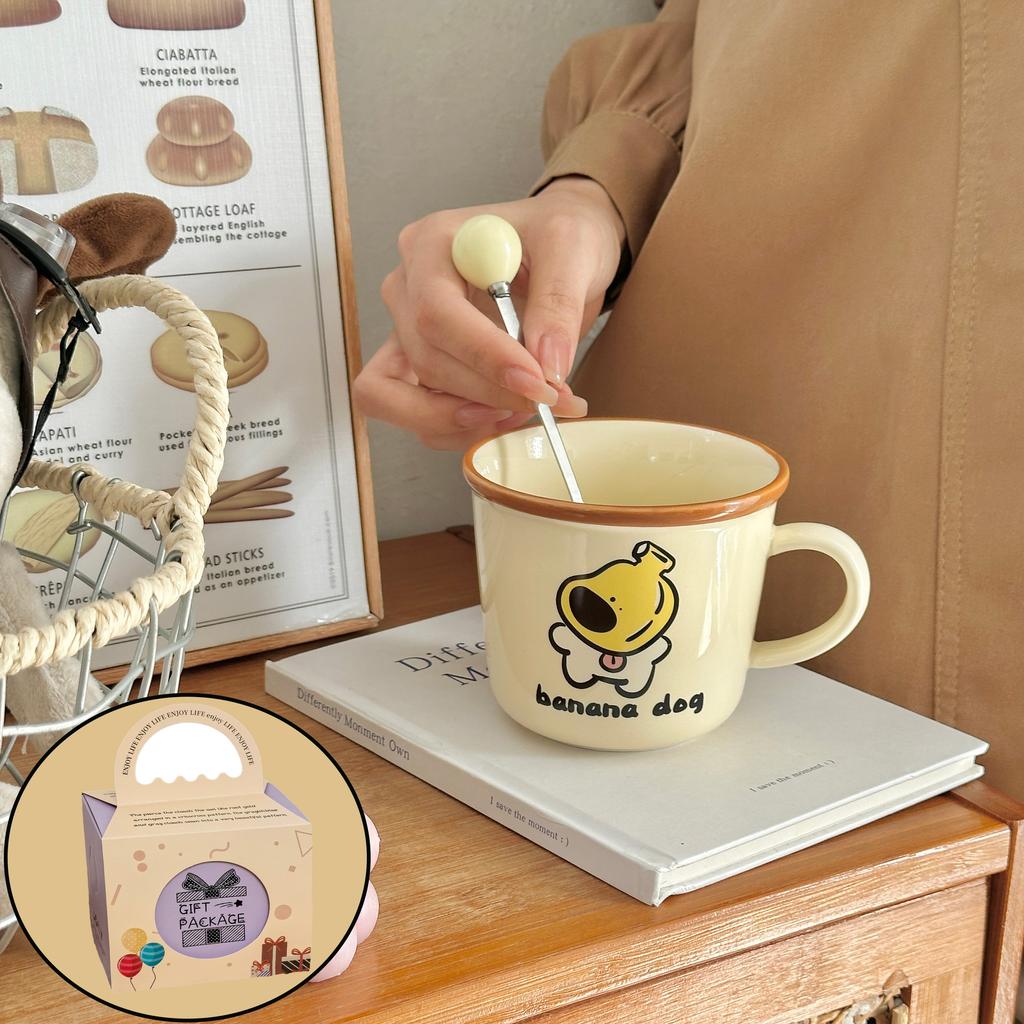 Creative Banana Dog Ceramic Mug Birthday Gift Girls Cup High-Pretty Cute Household Water Cup Coffee Cup