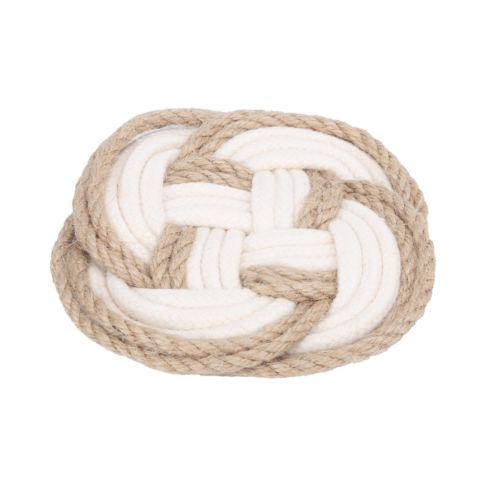 

Coaster Pot Pad Woven Jute Nordic Bohemian Round Heat Insulation Water Absorption for Household Products