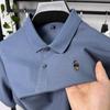 Nuova Maglietta Polo Estiva 100% Cotone Marca di Alta Gamma da Uomo Manica Corta Design Trendy con Ricamo di Orso T-shirt da Golf Business