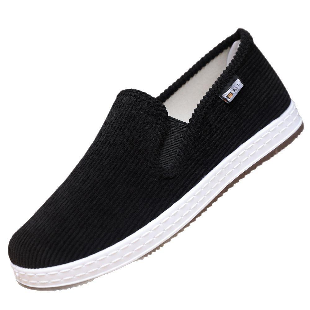 Pantofi de pânză vechi Beijing pantofi pentru bărbați catifea respirabili casual pantofi simpli pantofi de lucru cu platformă pentru bărbați pantofi ușori cu o pedală pentru bărbați