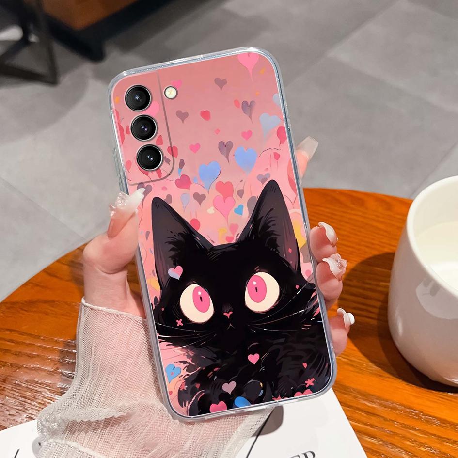 Back Cover For Samsung S21 S22 S23 Ultra Plus S6 S7 S9 Edge Bumper Case Screen Protector Luxury Graffiti Butterfly Silicone Soft TPU Transparent Shell