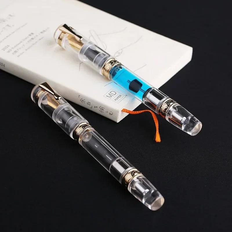 MAJOHN C5 Innovativer Kolbenfüller mit Druckmechanismus Hocheffizient Tinte aufsaugend Acryl Füllfederhalter Vakuum Große Kapazität Tinte Stift