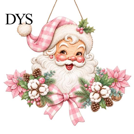 Seasonal Front Door Decor Wooden Christmas Hanger, Santa Claus Wall Plaque, Holiday Sign for Entryway Mantel Corridor Decor, Gift Family Friends