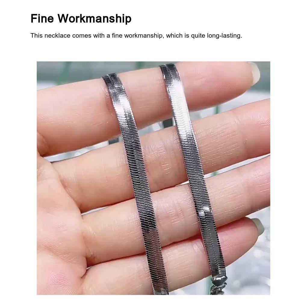 Metal Necklace Neck Pendent Fashion Jewelry Fine Workmanship Sterling Snake Chain Smooth Surface Man Accessory