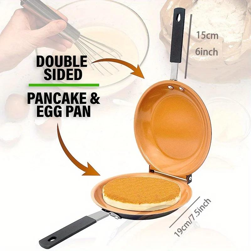 Padella antiaderente pieghevole a doppia faccia, padella per la colazione, padella per waffle e torte, utensili da cucina, nuovi accessori da cucina