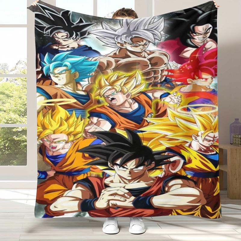 

Anime D-Dragon Ball Game Cartoon Flannel Blanket,Ultra Soft Warm Plush Throw for Home Bedroom Bed Sofa Cover Office Camping 75x90cm