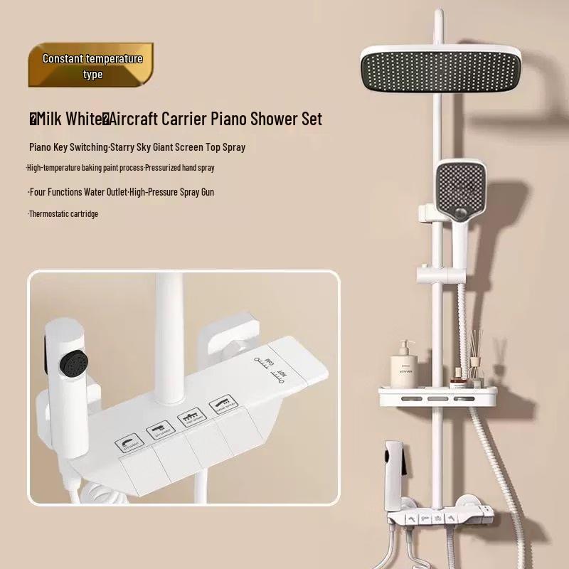 

Yuanbinyannuo Copper Thermostatic Gunmetal Grey Shower Set