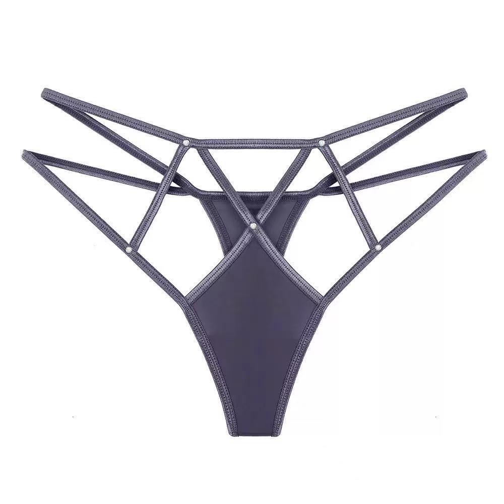 Sizzling Seamless Ice Silk Thong with Hot-Drilled Details and Hollow-Out Straps