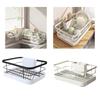 Space Saving Dish Drainer for Kitchen Sink Expandable Sturdy Metal Dish Rack with Utensil Holder Home Accessory