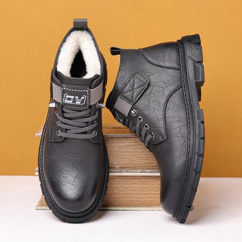 Autumn Fashion Men's New Winter High-top Snow Boots Warm Boots Plus Velvet Warm Cotton Shoes Men's Winter Boots Size 38-44