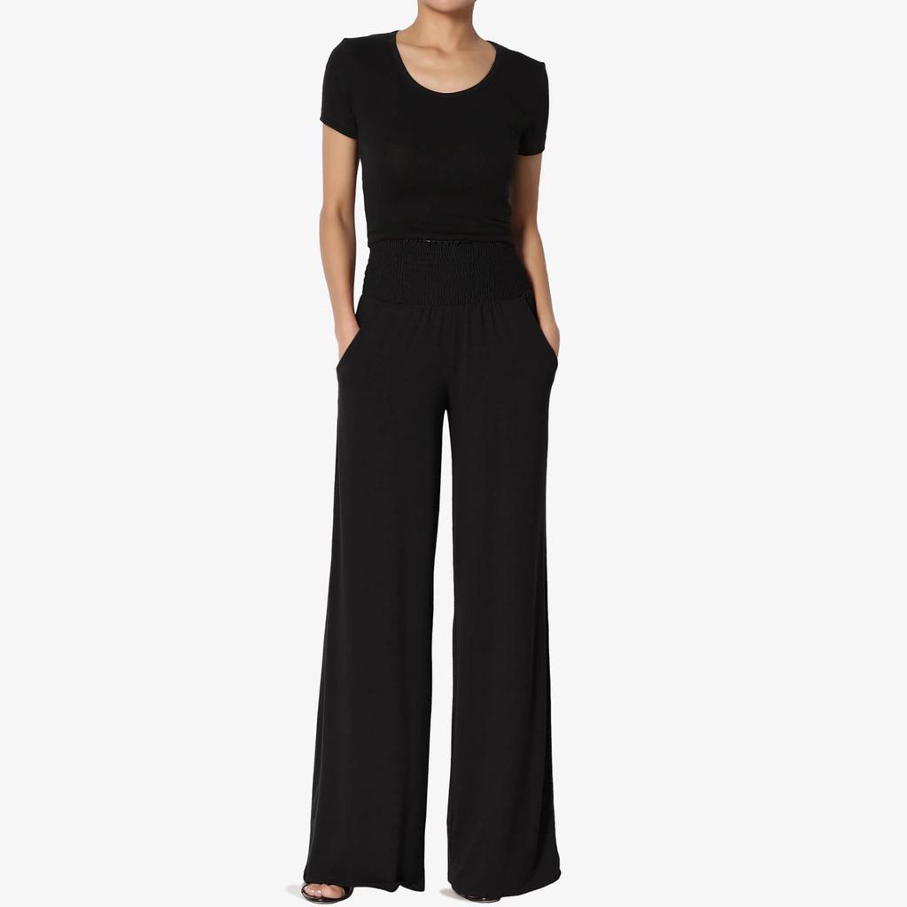 Women's Casual Loose Pants Pocket Loose Pleated Wide Leg Pants