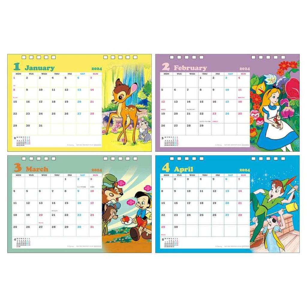 Sunstar Stationery Disney 2024 Desktop S8520275 Calendar, Classic,