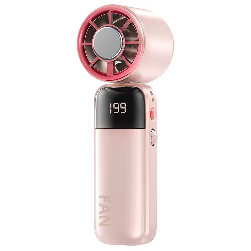 199-Speed Portable Neck-Hanging Ice Cooling Fan, USB Rechargeable Handheld Mini Fan 4000mAh