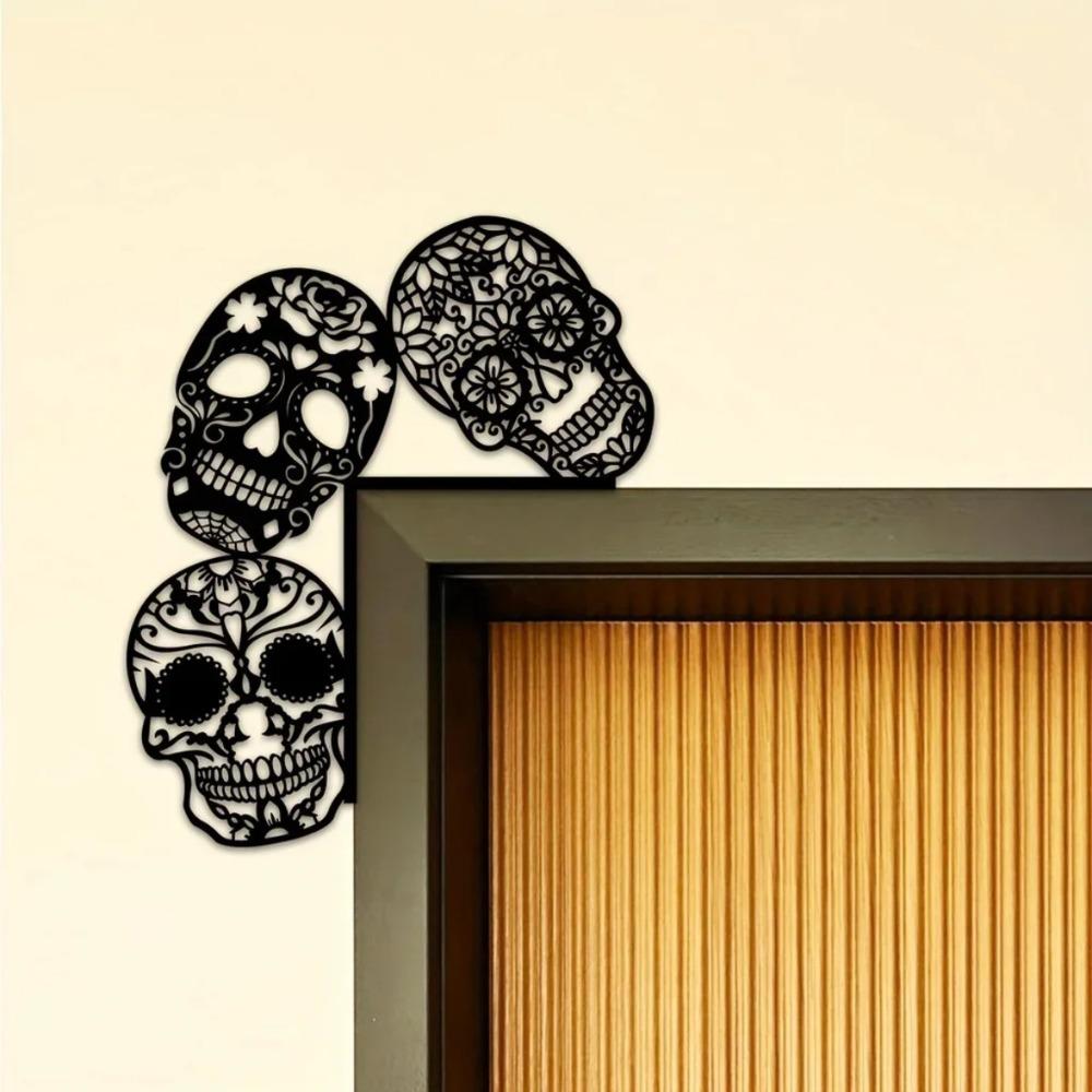 Wrought Iron Skeleton Wall Decor, Creative Hanging Art for Halloween, Spooky Party Decoration, Unique Metal Sculpture for Home