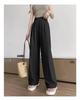 Korean-Style High-Waist Wide-Leg Summer Pants for Women - Ice Silk, Floor-Length