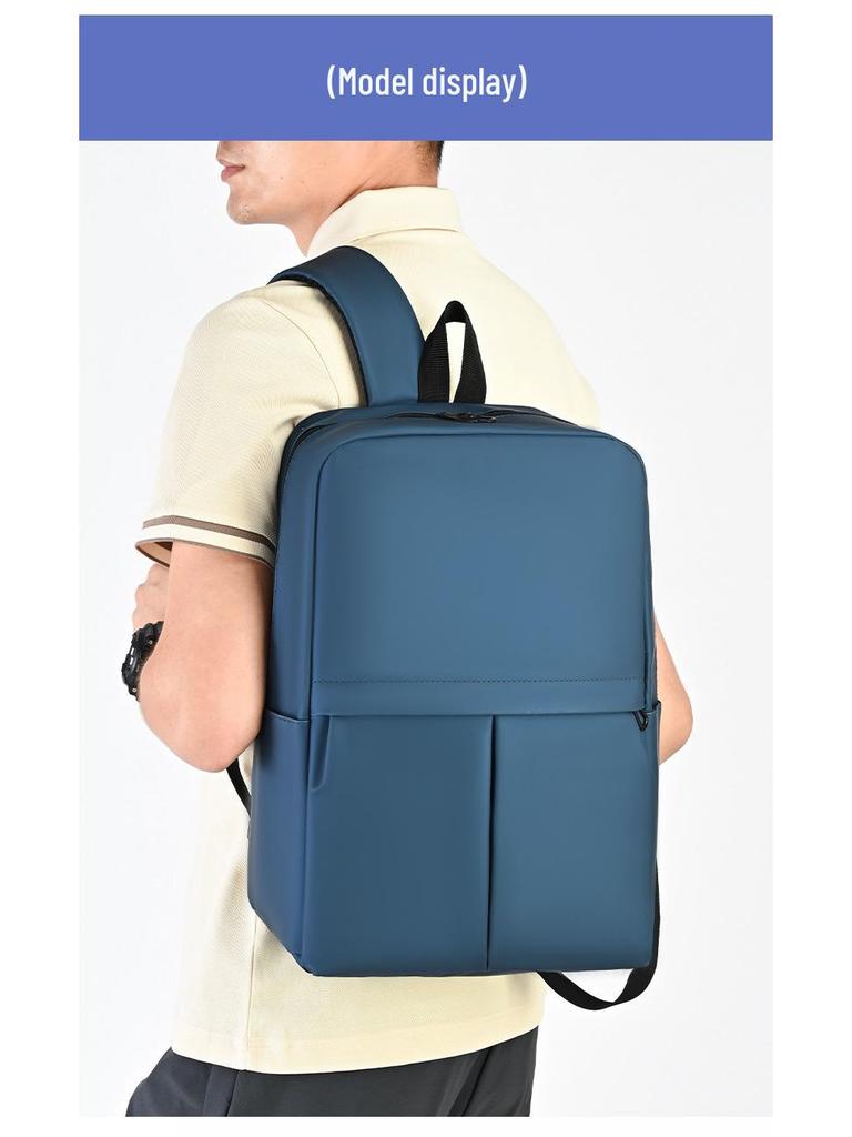 Men's Waterproof Solid Color Laptop Backpack for Business and School