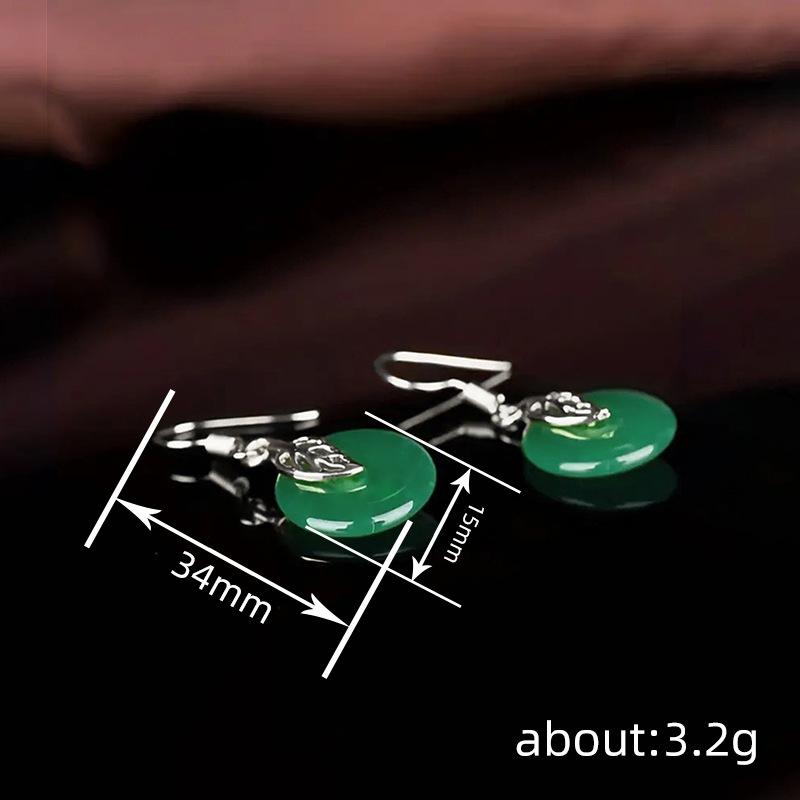 New Chinese Earrings For Women, Imitation Jade Classical Jewelry, Ancient Elegant Temperament Earrings