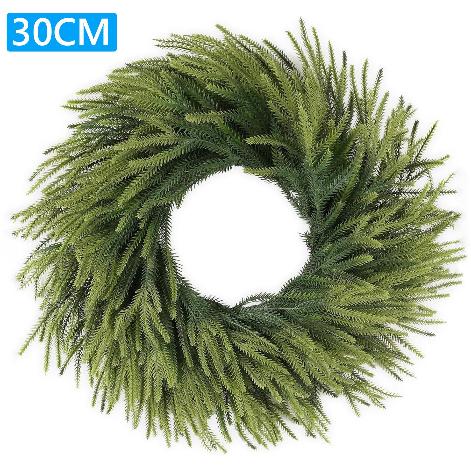 

Norfolk Pine Wreath Christmas Pine Cone Wreath Faux Pine Needles Hanging Ornament for Wedding Party Arch Table Wall Decoration