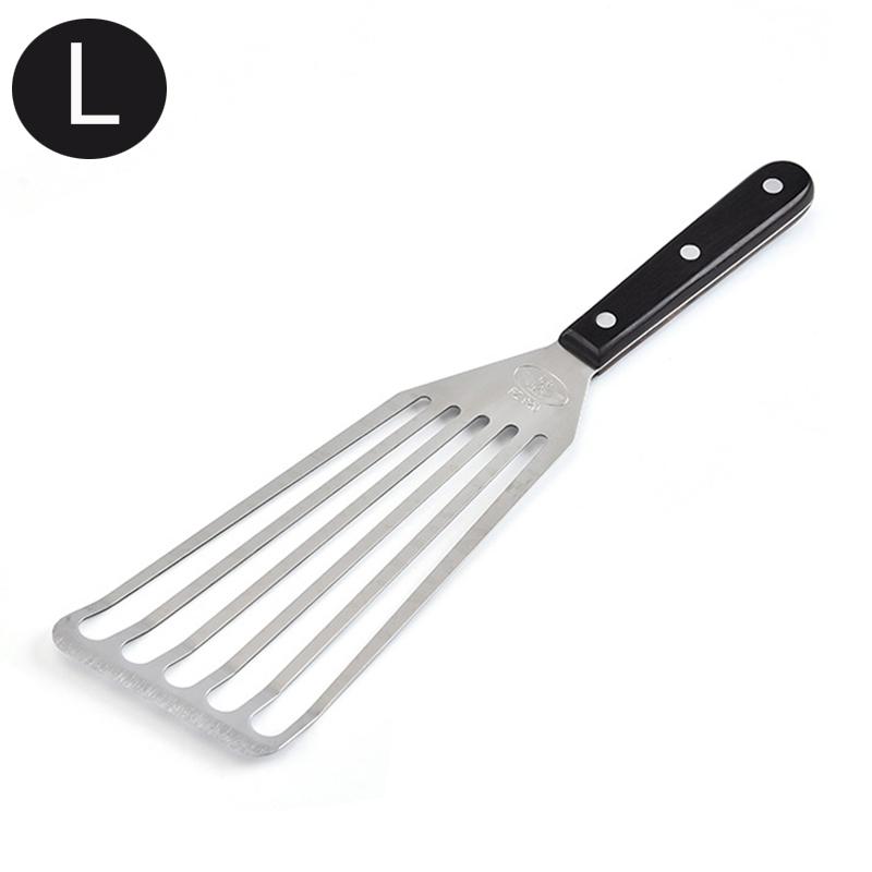 Stainless Steel Slotted Turner & Fish Spatula With Wooden Handle - Kitchen Tools by Leeseph