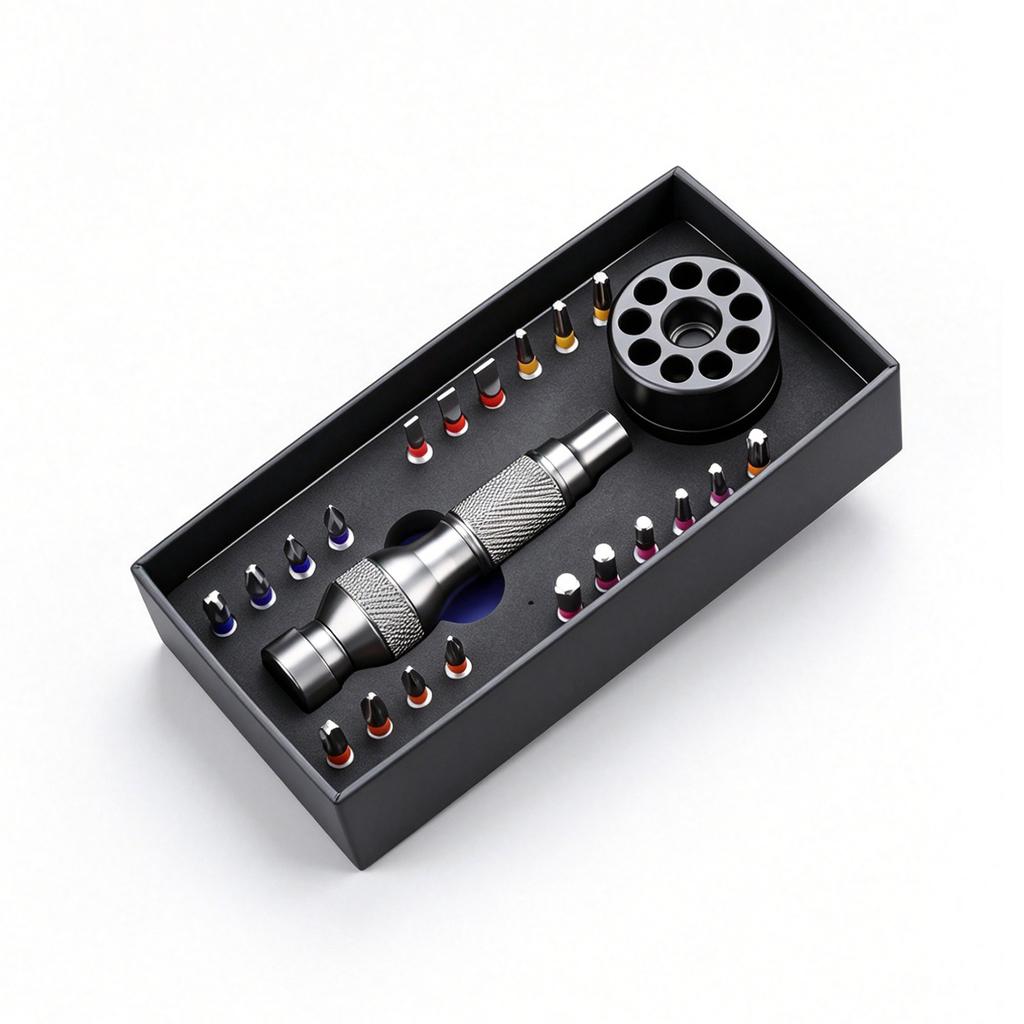 Universal 22-in-1 Precision Screwdriver Bit Set with 360° Rotating Base Professional High Hardness Magnetic Manual Repair Tool