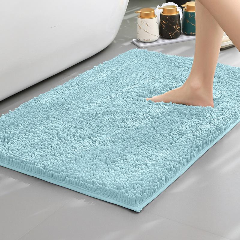 Chenier Thickened Solid Color Bathroom Floor Mat, Bathroom Non-Slip Foot Mat, Household Bathroom Door Absorbent Dirt-Resistant Carpet