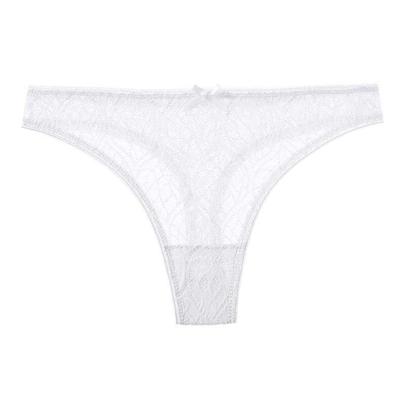 CINOON Women's Sexy Sheer Lace Thong Low-rise Cut-out High-cut T-back Comfort Breathable & Body-hugging Underwear