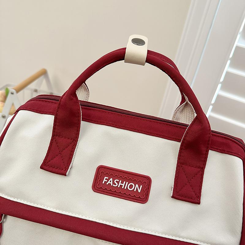 Damen Rucksack mit großem Fassungsvermögen, tragbar, Campus, Student, Schultasche, Farbkontrast, Reise-Rucksack