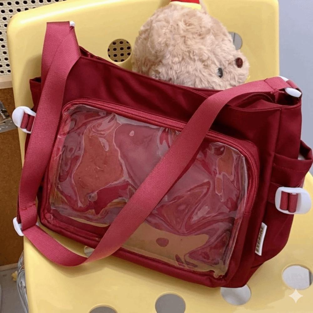 

Прозрачная сумка Itabag большой вместимости в японском стиле Лолита Модная холщовая сумка-тоут для студента вино красного
