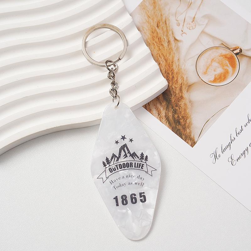 Acrylic Keychain Diamond Nameplate for Hotel Room Numbers