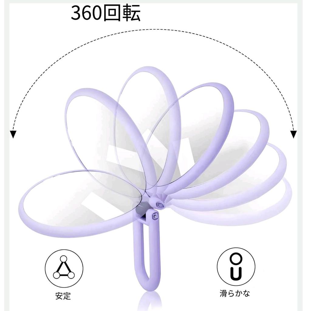 Tisch-Make-up 5-fache Vergrößerung auf einem drehbaren stilvollen Spiegel Doppelseitiger Spiegel, Seite, 360° (lila)