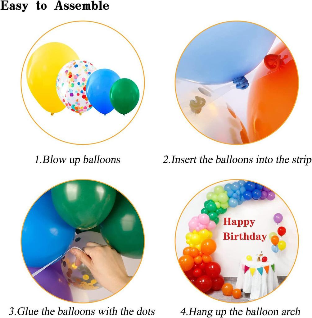 Rainbow Balloon Chain Set for Kids' First Birthday, Kindergarten Graduation, and Back-to-School Decoration