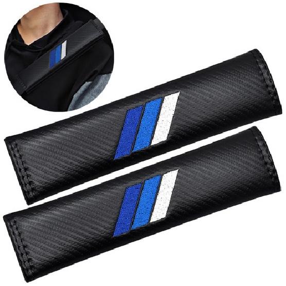 2X for Toyota Tacoma Rav4 Blue Embroidered Safety Seat Belt Shoulder Pad Cover