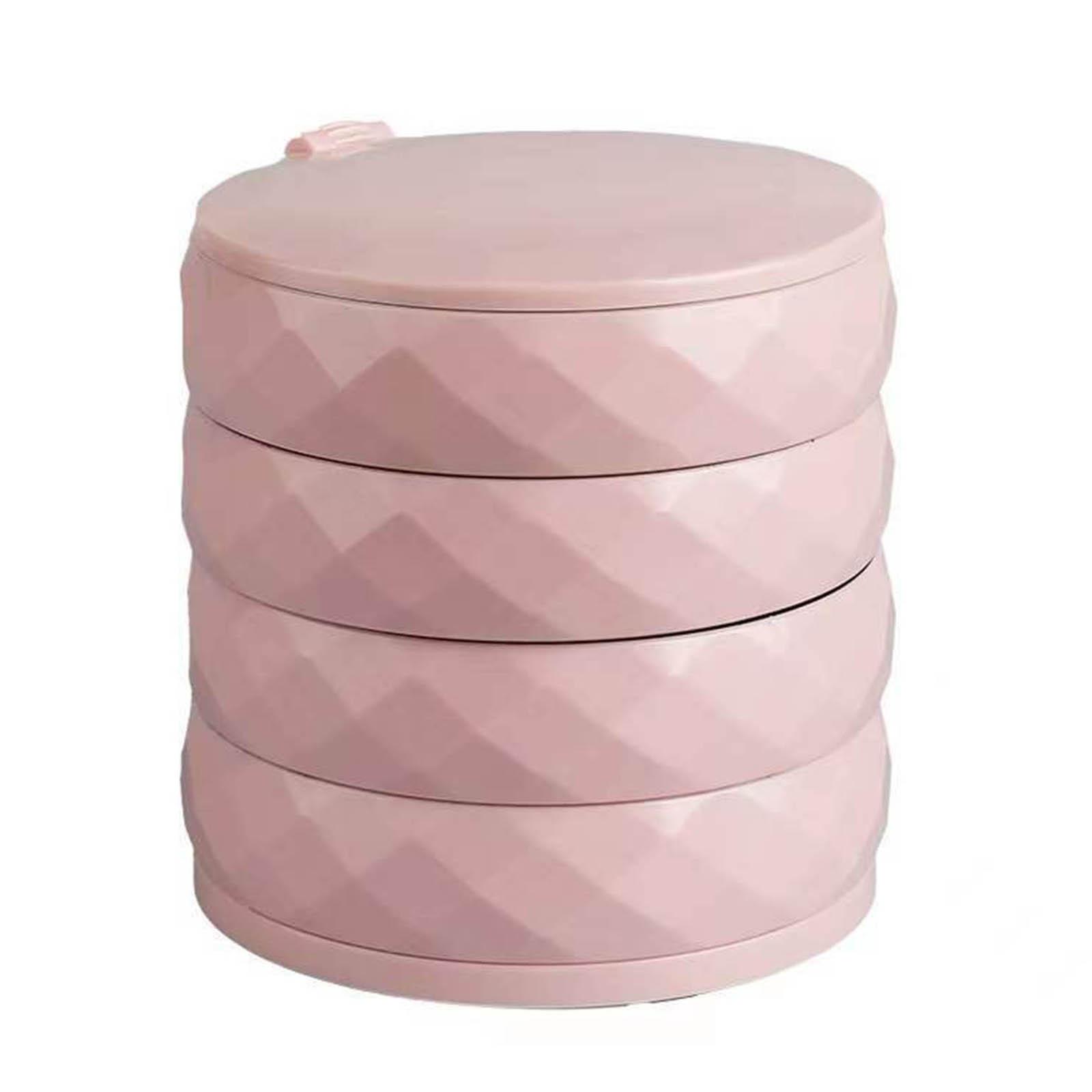 

Многослойное хранилище ювелирных изделий, вращающаяся пластиковая подставка для ювелирных изделий, шкатулка для колец и сережек, витрина для ювелирных изделий, органайзер для сережек, стол розовый