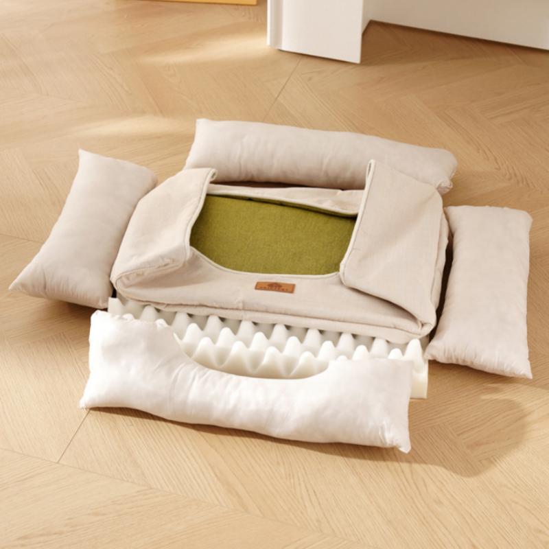 Dog Bed Autumn Winter Thickening Warmth Square Dog Sofa Beds Soft Removable Wave Sponge Pad Pet Dogs Accessories