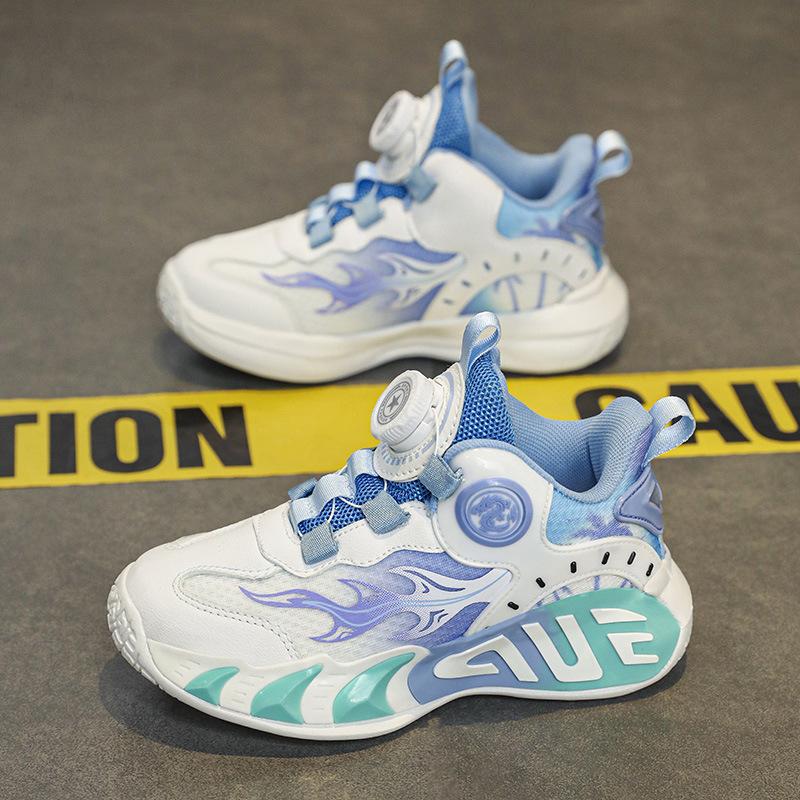 2025 lato nowe buty chłopięce antypoślizgowe i odporne na zużycie buty do koszykówki buty sportowe dziecięce buty do biegania z siateczki dla dzieci w wieku średnim i starszym