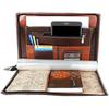Eclet Size Document File Folder Certificates, Legal Paper Holder PU Leatherette Material Professional Waterproof Chain F