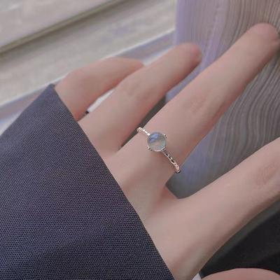 S925 Ayar Gümüş Aytaşı Yüzük Kadın Minimalist Tasarım İşaret Parmağı Yüzüğü Hafif Lüks Yüzük Moda Kişiselleştirilmiş Soğuk Stil