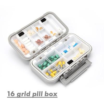 Travel Pill Case Medicine Storage Organizer Container Drug Tablet Dispenser Independent Lattice Pill Box Fishing Tackle Box FEFF