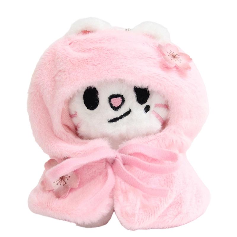 New Cute Sakura Themed Toy Set With Cloak Shawl Dress Up Figure Bag Keychain Decorative Kawaii Plushie Doll Supplies Gift